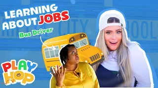 Community helpers for kids | BUS DRIVER Terri Anderson w/ SayHop | PlayHop Jobs: Bus Driver