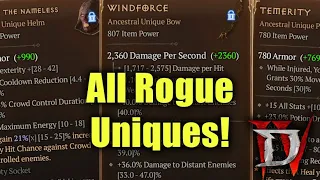 Diablo 4 - All Rogue Uniques Ranked & Explained