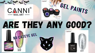 CANNI PRODUCT REVIEW Gel Paints Glitter paints 9D CATEYE GEL Are they any good???