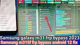 Samsung M31 SM-M315F FRP Bypass || unlock tool #m31 || frp bypass 2023