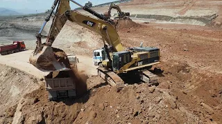 Two Caterpillar 385C Excavators Loading Mercedes & MAN Trucks - Sotiriadis/Labrianidis Mining Works