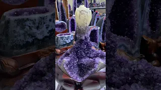 Amethyst calcite geode 💜💎 #youtubeshorts #crystals #gemstone #viral #short #shorts