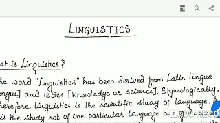 What is linguistics and  linguistics is a scientific study of language