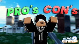 Pros & Cons to my MEGA City | mini Cities 2 | Roblox  2,000,000 Population