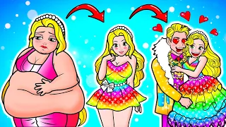 [🐾paper diy🐾] Daughter Rapunzel Rainbow Love Challenge | Rapunzel Compilation 놀이 종이