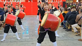 湊公園(琉球國祭り太鼓エイサー)の様子【2024/02月期 ランタンフェスティバル2024(金土日)を見る旅007/ランドクルーザープラド2人旅】