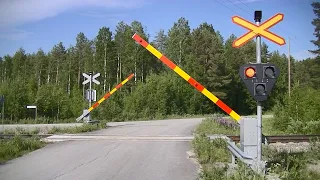 Spoorwegovergang Kelvä (FIN) // Railroad crossing // Tasoristeys