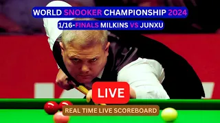 Robert Milkins Vs Pang Junxu LIVE Score UPDATE 2024 World Snooker Championship 1/16-Finals Session 1