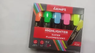 Luxor Highlighter Fluorescent pastel pen | Review unboxing and price | Erasable Highlighter Pen use