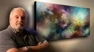 abstract art painting demo. depth & movement with simple blending & washes. Fun & Easy