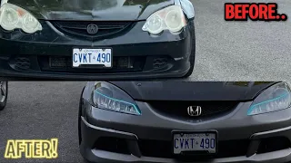 My One of One RSX Custom Headlights + Facelift Front End Conversion!!