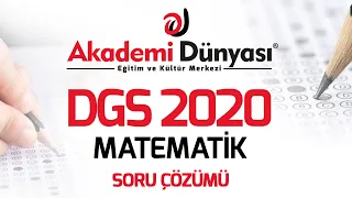 DGS 2020 | Matematik | Çıkmış Sınav Sorularının Çözümü - 1 | Sefa Ender OTO