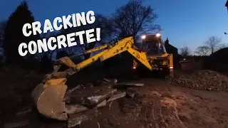 Cracking Concrete!  - JCB 3CX Backhoe