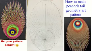 String art #How to make peacock tail String art pattern #part 1