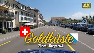 Driver's View: Driving the Swiss Goldcoast from Zürich to Rapperswil, Switzerland 🇨🇭