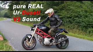 RAW: Ducati MONSTER 750 - performance Exhaust - first Test file - pure V2 Sound