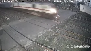 TRAIN HITS BIKE : LIVE ACCIDENT