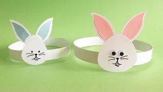 How to Make Rabbit Ears Headband | Easter Paper Bunny Head Crown Craft