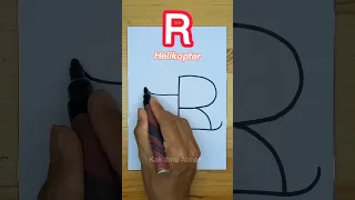 Menggambar Helikopter dari huruf R