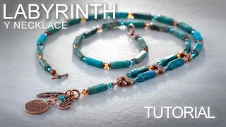 Labyrinth Y Necklace - Gemstone Beading / Jewelry Making Tutorial