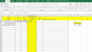 Simple Time Sheet In Excel