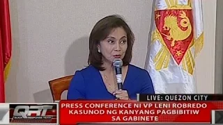 QRT: Press conference ni VP Leni Robredo kasunod ng kanyang pagbibitiw sa gabinete