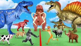 Dinosaur vs Mammoth Elephant Animal Revolt Battle Tyrannosaurus vs Spinosaurus Prehistoric Mammals