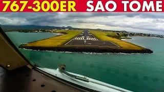 Pilotsview Boeing 767-300ER into Sao Tomé