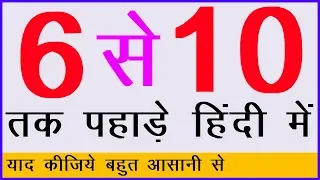 Multiplication Table 6 to 10 | 6 से 10 तक पहाड़े | Learn Tables of Six To Ten in Hindi {2019}