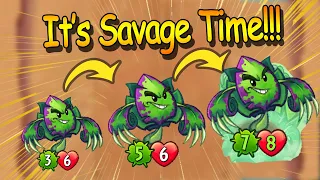 Using Savage To Grow Up Ur Entire Team | PvZ Heroes Build Deck Grass Knuckles