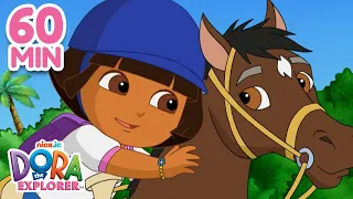 Most Daring Animal Rescues with Dora! 🐴  | 1 Hour | Dora the Explorer