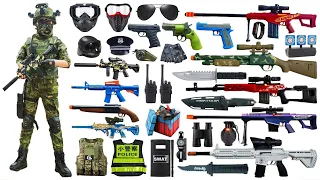 Special Police Weapons Toy set Unboxing-Barrett Sniper,M416 gun, S686,Gas mask, Glock pistol, Dagger