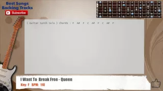 🎸 I Want To Break Free - Queen Guitar Backing Track with chords and lyrics