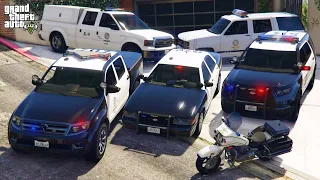GTA 5 - Stealing Los Santos Police Department Vehicles with Franklin! | (Real Life Cars) #121