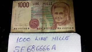 1000 lire Mille pode valer até 8.999euros