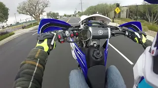 WR450F Supermoto Wheelies in the rain (Practice)