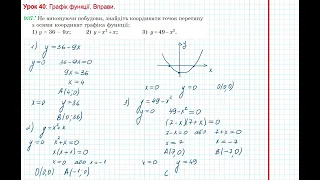 Урок 196: Графік функції. Вправи 937 - 939 за підручником Мерзляк 2020.