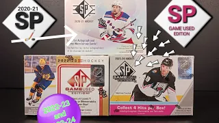 BREAKING THE GLASS 🪩 WITH 2 YEARS OF SP GAME USED EDITION HOCKEY 2023-24 & 2022-23 PLUS A BLASTER SP