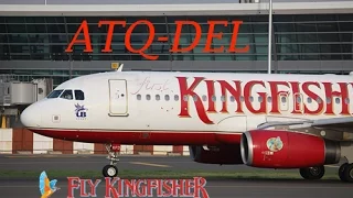 Kingfisher Airlines A320 night takeoff at Delhi (Indira Gandhi International)