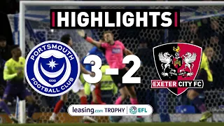 HIGHLIGHTS: Portsmouth 3 Exeter City 2 (18/2/20) Leasing.com Trophy semi-final