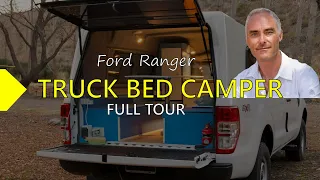 Ford Ranger Pickup truck bed camper for two. Walk Around, Inside Tour & Description.