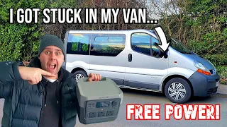 I GOT TRAPPED On My First Night Van Camping & Using FREE ELECTRIC With My EcoFlow River 2 Pro