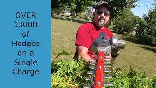 Can the Milwaukee M18 Fuel Hedge Trimmer cut 1000ft of hedges on a Single Charge?