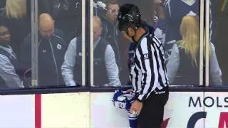 Frustrated Leafs fan tosses jersey on the ice