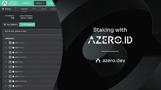 Staking on Aleph Zero with AZERO.ID via azero.dev