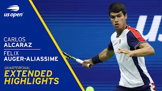 Felix Auger-Aliassime vs Carlos Alcaraz Extended Highlights | 2021 US Open Quarterfinal