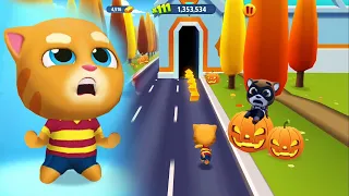 Talking Tom Gold Run Speed ​​Run - Ginger Boss vs Raccoon Halloween 2018 - FHD