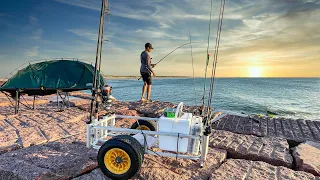 luxury jetty overnight camping - just wait to see what we caught!