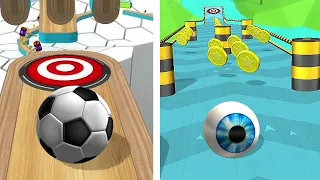 Football Ball vs Eye Ball, Who is faster? Going Balls - Speedrun Gameplay Level 150