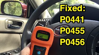 How to fix error codes P0441, P0455 & P0456 on Toyota cars.